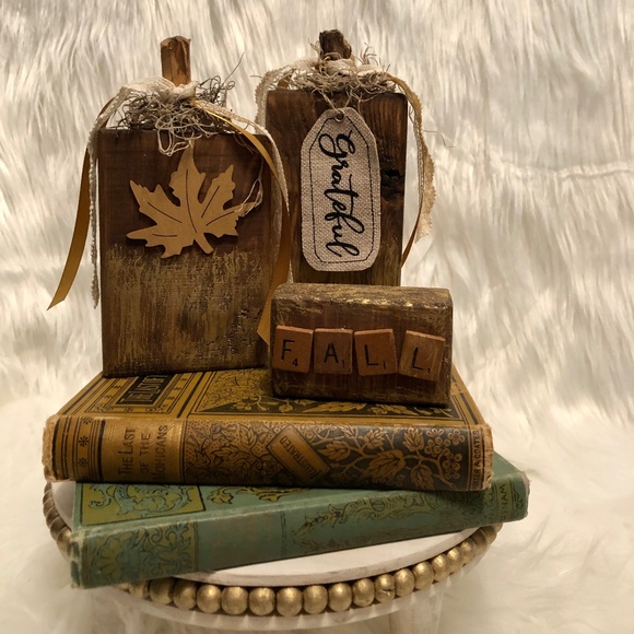 Farmhouse Wooden Pumpkins, Block Pumpkins, Rustic Pumpkins, Farmhouse Fall Decor - Picture 1 of 3